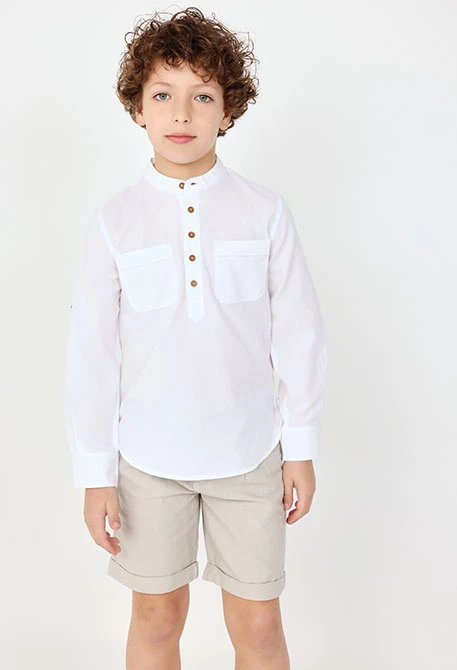 Linen shorts for boy in beige colour