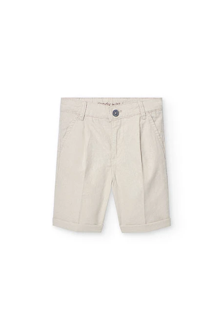 Bermuda di lino per bambino in colore beige
