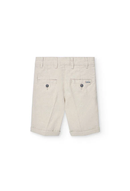 Bermuda di lino per bambino in colore beige