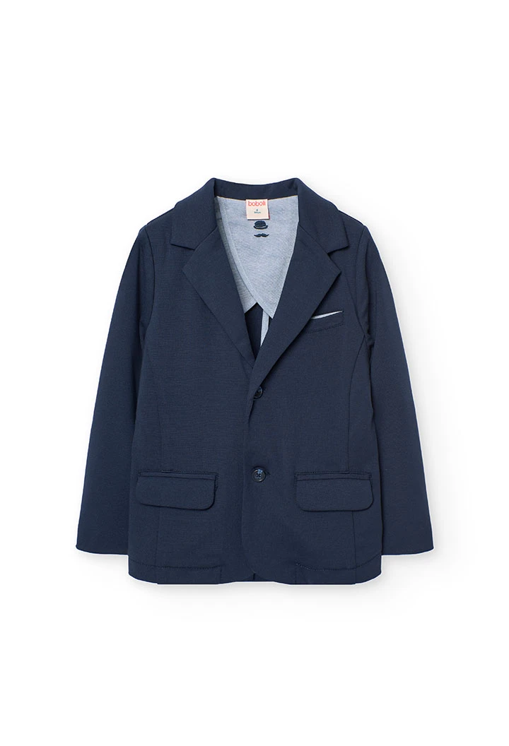 Blazer en maille pour enfant de couleur bleu marine