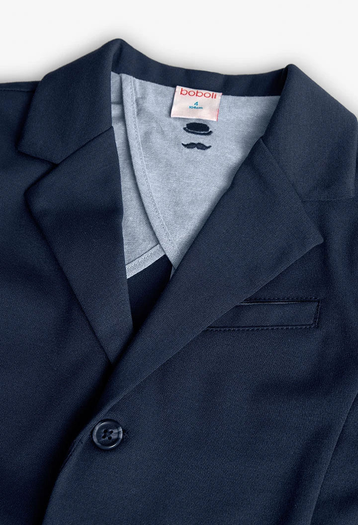 Blazer en maille pour enfant de couleur bleu marine