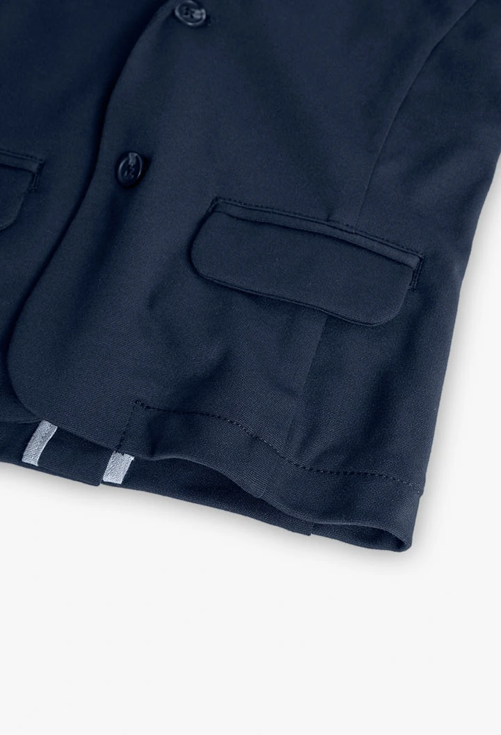 Blazer de malha para menino em azul-marinho
