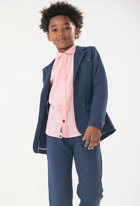Blazer in maglia per bambino in colore blu navy
