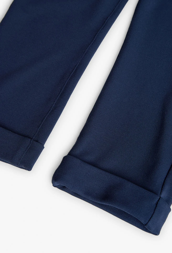 Pantaloni in maglia per bambino di colore blu navy
