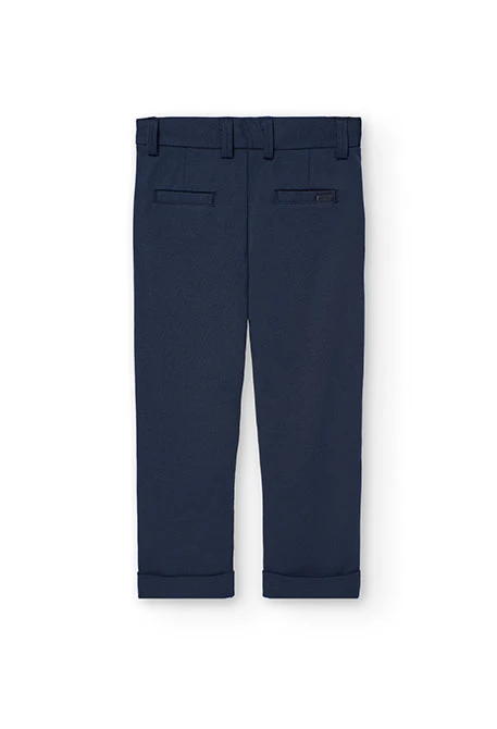Knit trousers for boys in navy blue.