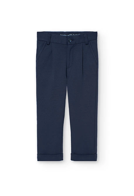 Pantalon en maille pour enfant en bleu marine