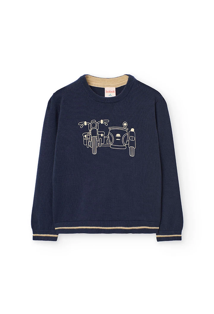 Jersey de tricotosa para niño en color azul marino
