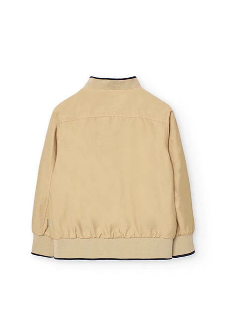 Reversible jacket for boys in navy blue and beige