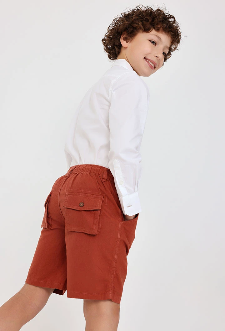 Linen shorts for boy in brown colour