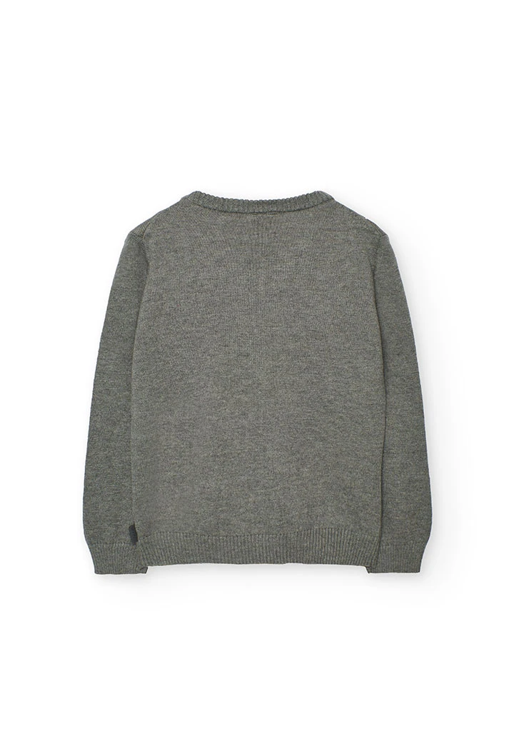 Grey diamond-patterned boy´s jumper