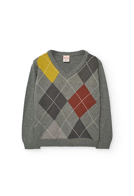 Jersei nen rombes gris