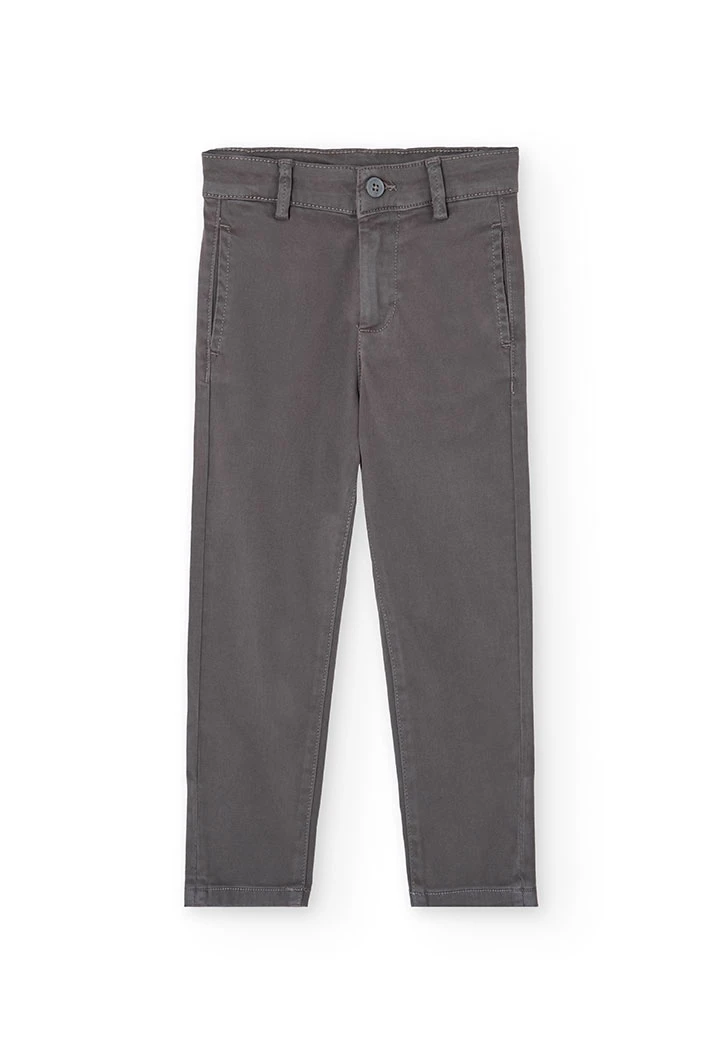 Pantalon garçon satin noir gris