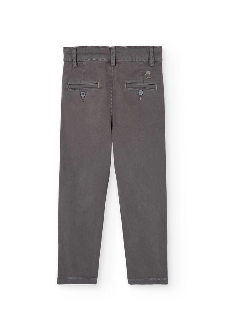 Pantalon garçon satin noir gris