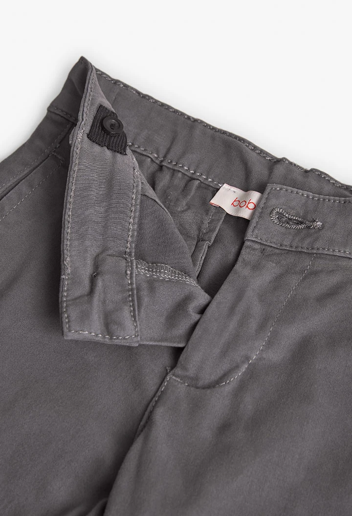 Boy´s trousers in black-grey satin