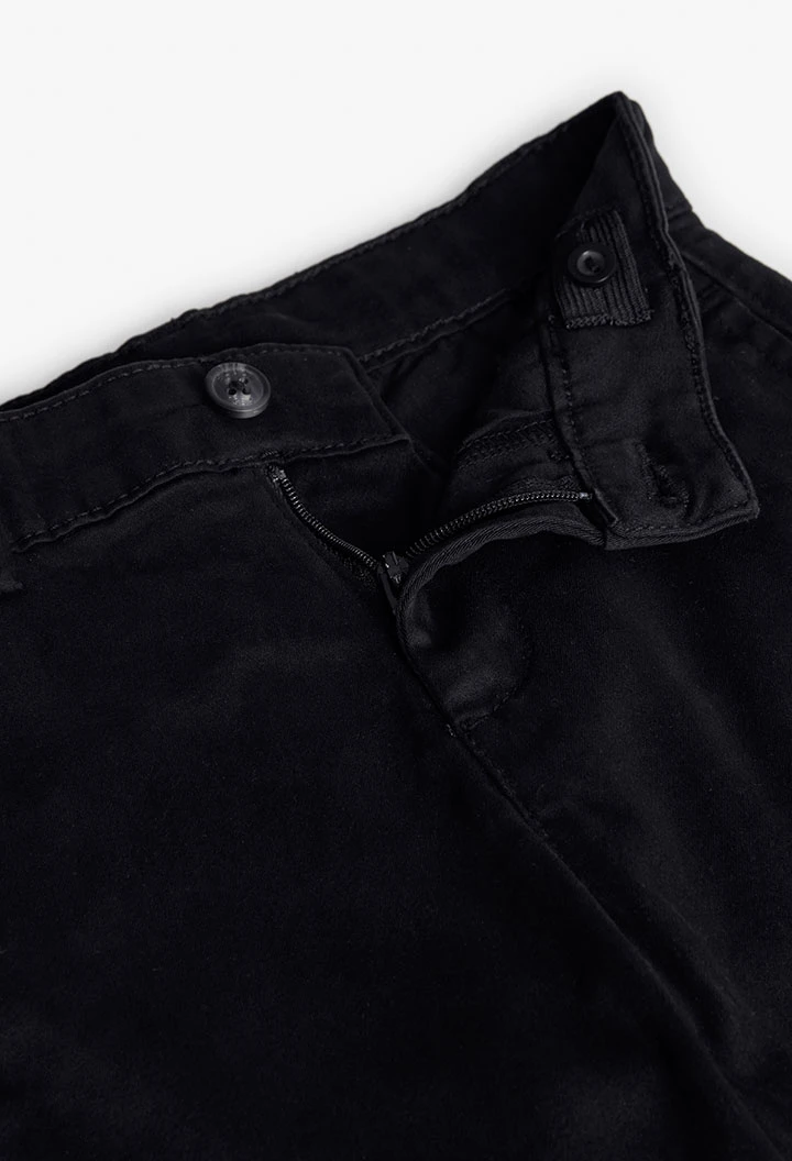 Black satin trousers for boy