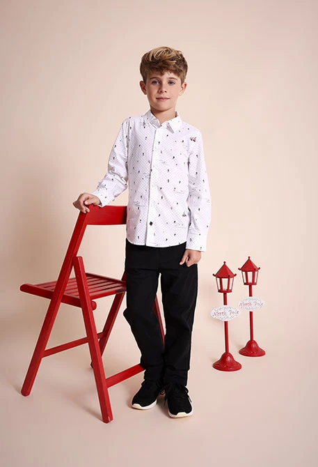 Pantaloni bambino raso nero