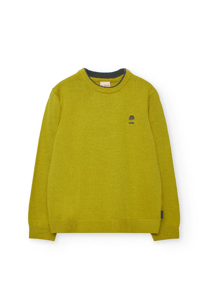Maglione bambino verde a maglia