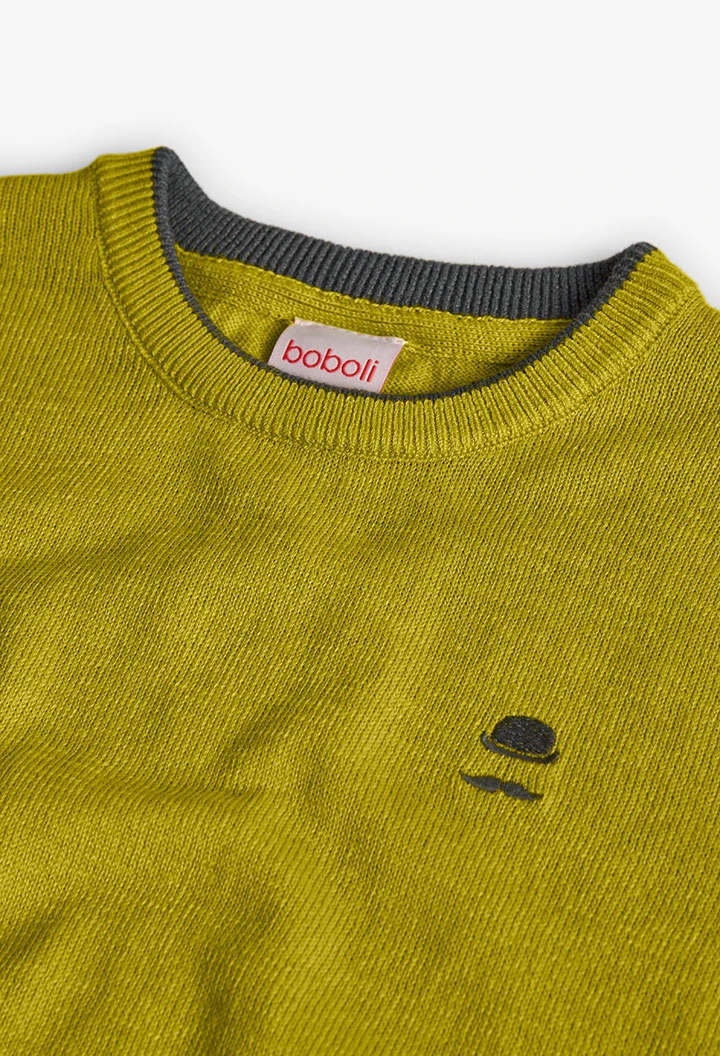 Maglione bambino verde a maglia