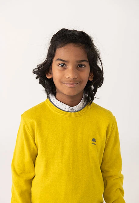 Maglione bambino verde a maglia