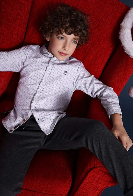 Camisa niño oxford estampado