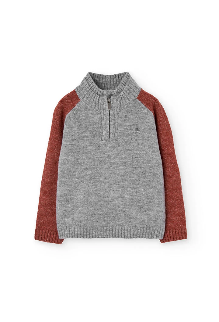 Pull garçon gris foncé