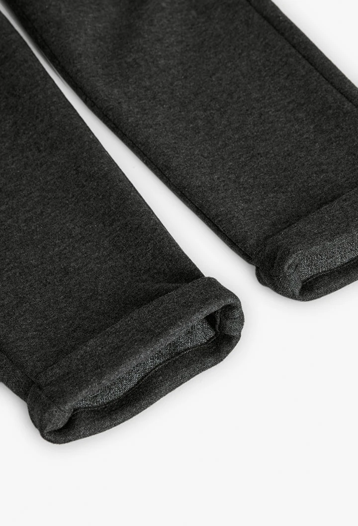 Pantaloni bambino maglia grigio scuro