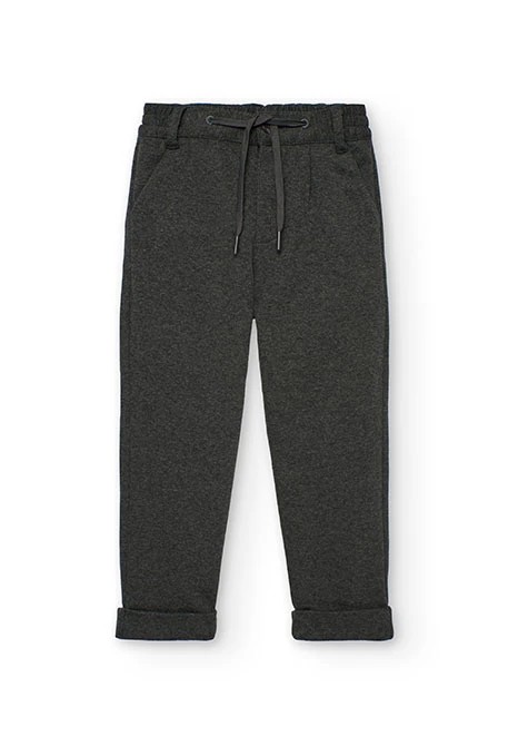 Pantaloni bambino maglia grigio scuro