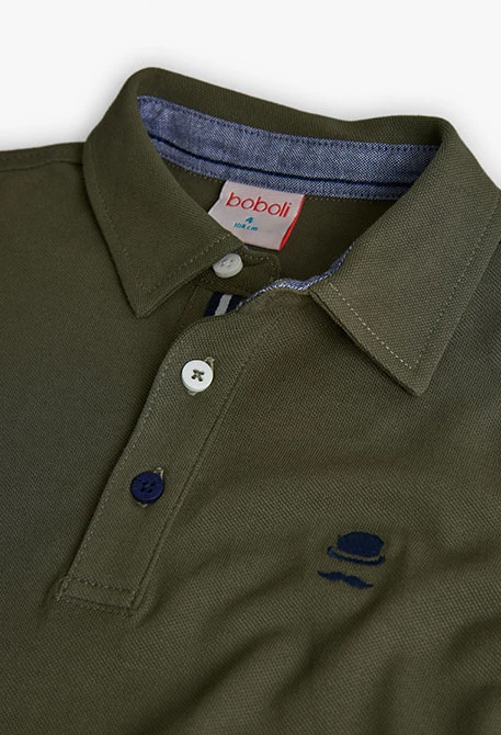 Olive green polo shirt for boy