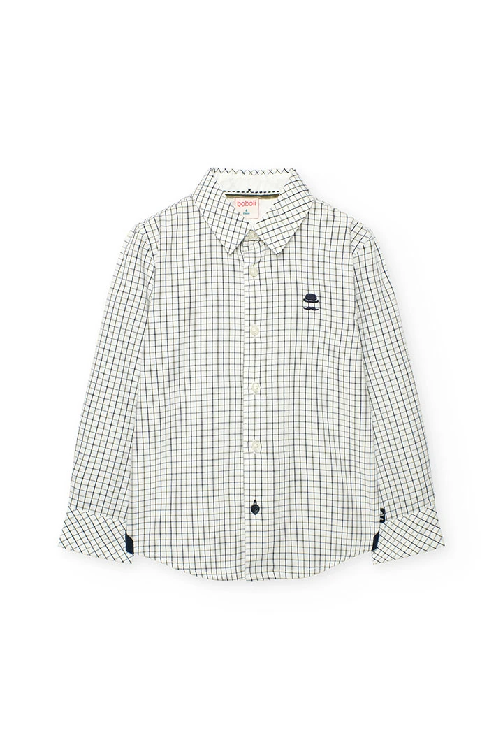 Camicia bambino popeline a quadri