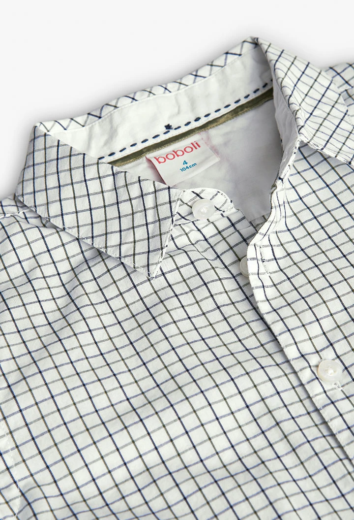 Camicia bambino popeline a quadri