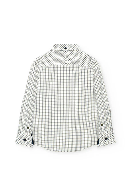 Chemise garçon popeline à carreaux