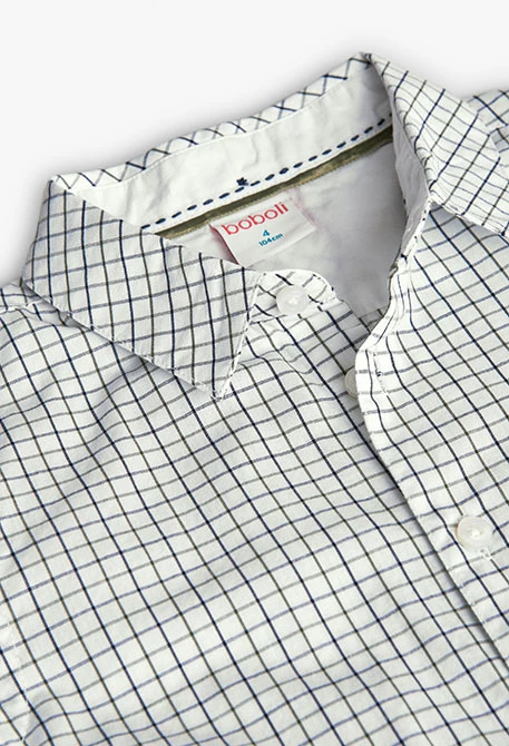 Chemise garçon popeline à carreaux