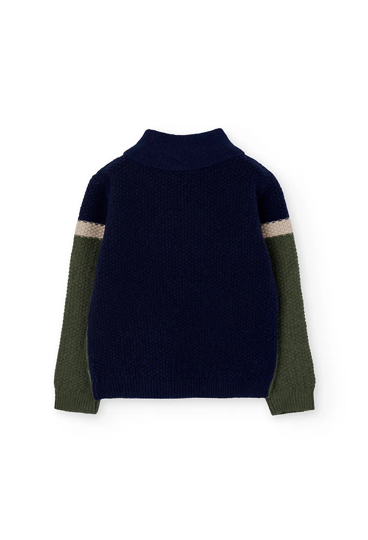Green striped jumper for boy