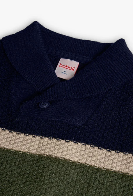 Green striped jumper for boy