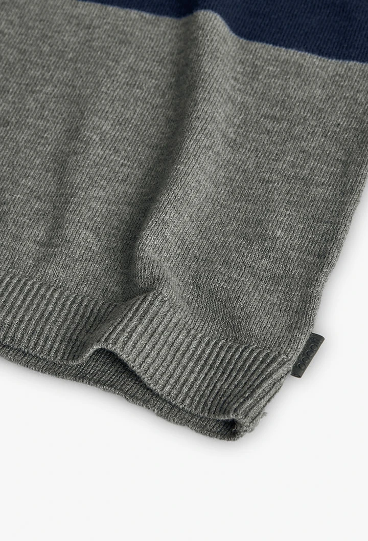 Marineblauer Color-Block-Pullover für Jungen