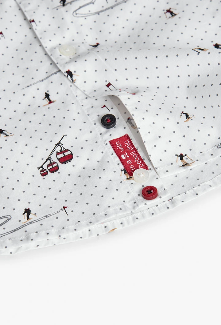 Camicia bambino maglia bianca stampata