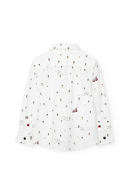 Camicia bambino maglia bianca stampata