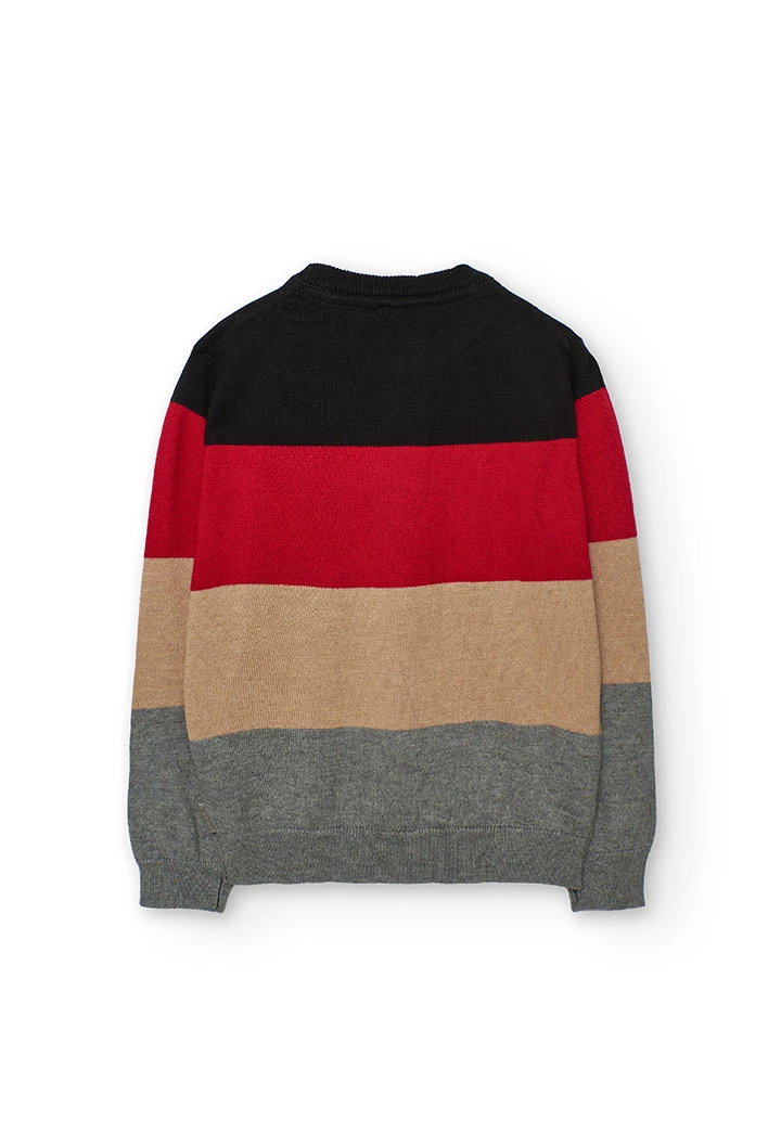 Maglione bambino nero a righe