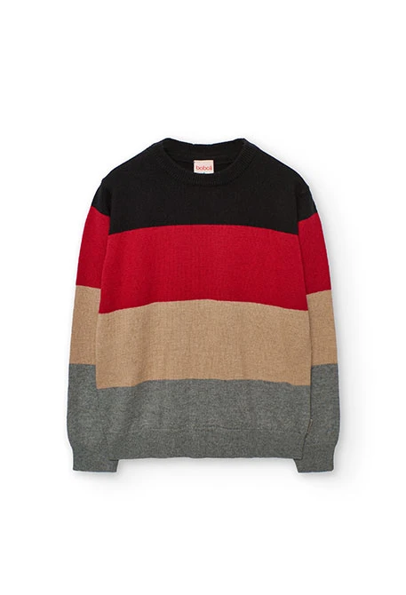 Maglione bambino nero a righe