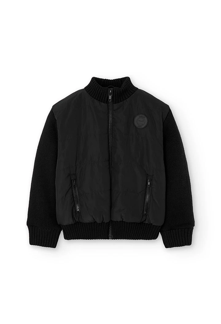 Blouson en maille noire pour garçon