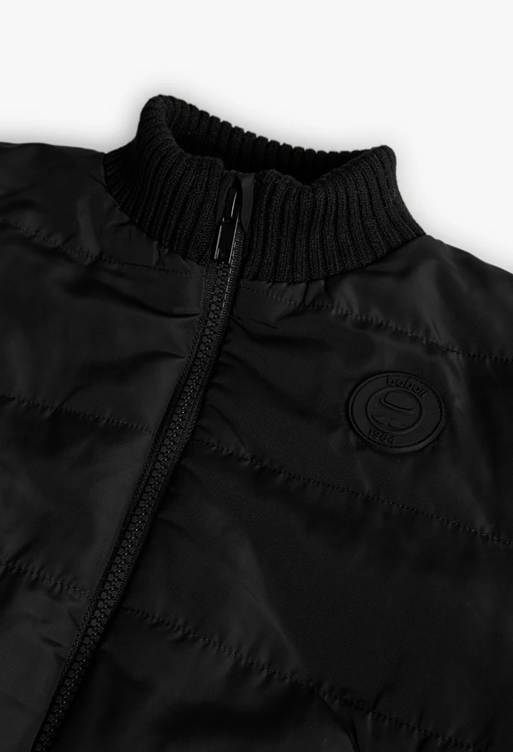 Blouson en maille noire pour garçon
