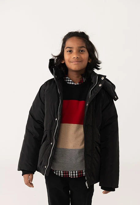 Parka nen teixit tècnic negre