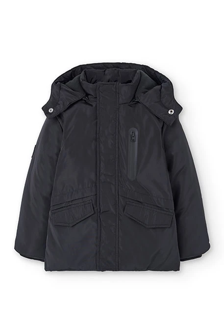 Parka garçon tissu technique noir