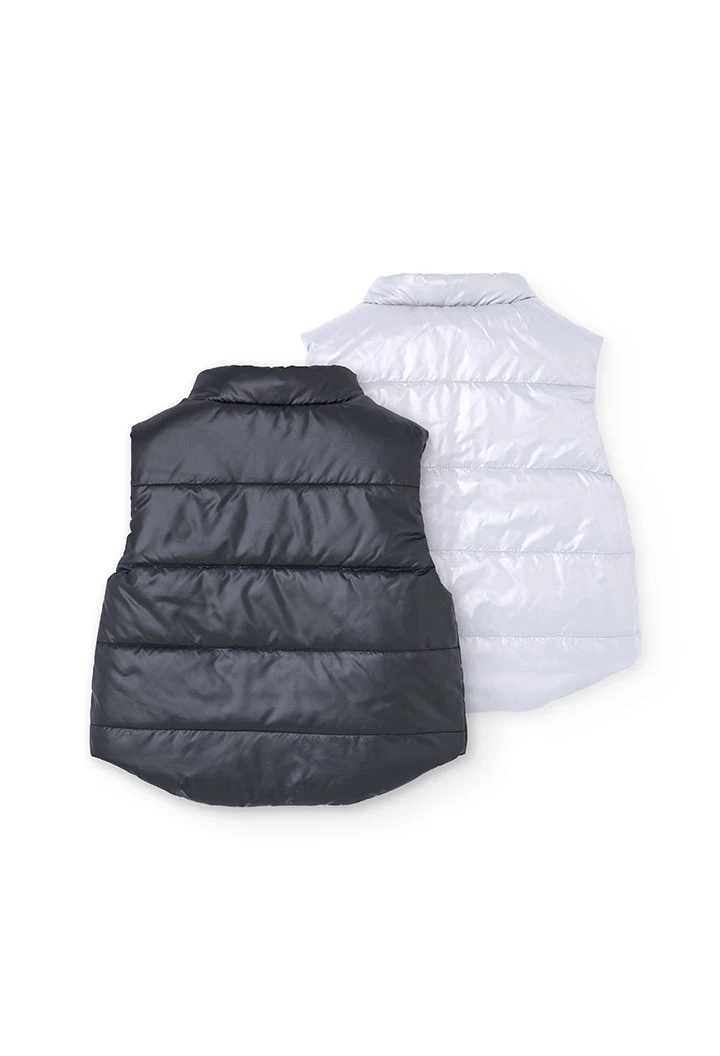 Gilet garçon réversible technique noir