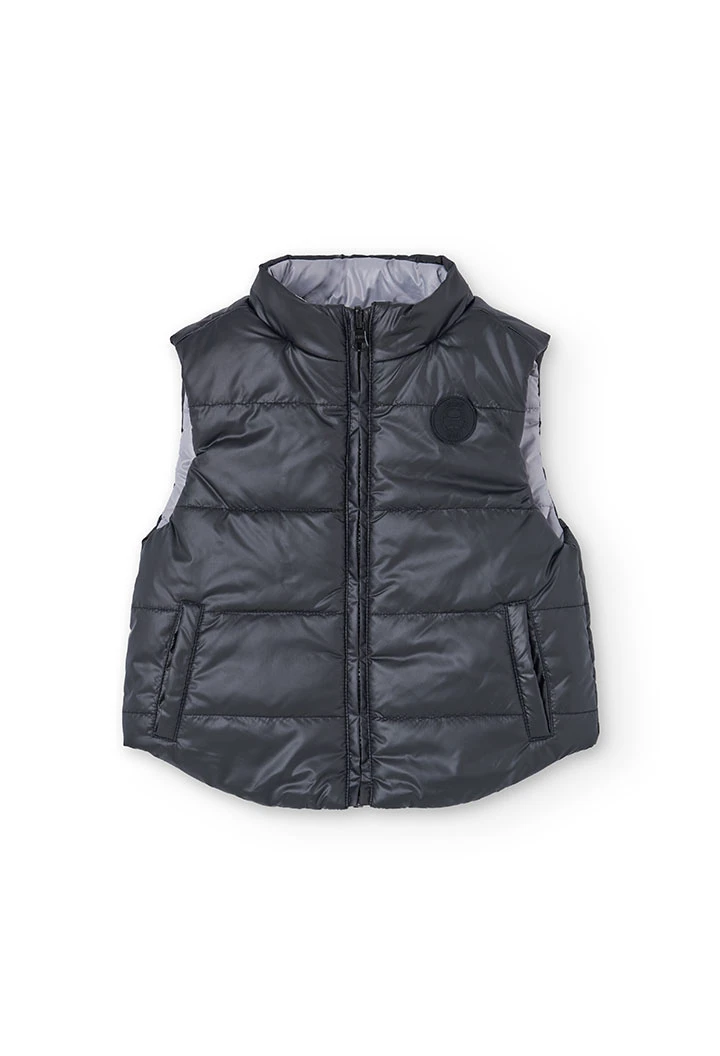 Gilet garçon réversible technique noir