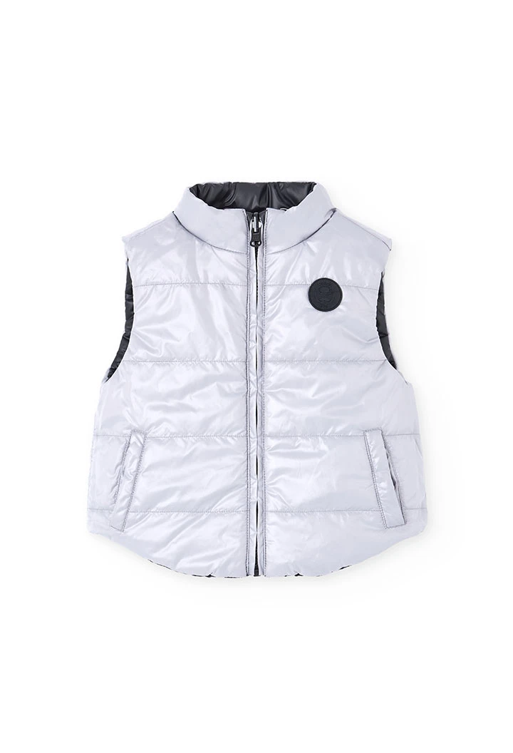 Gilet garçon réversible technique noir