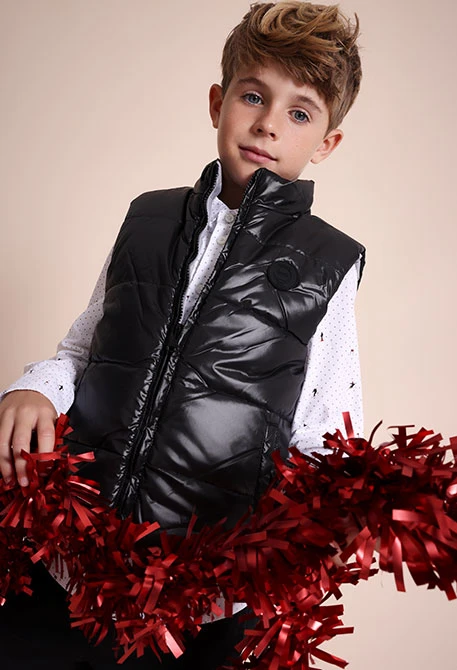 Armilla infantil reversible tècnica negra