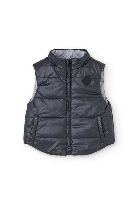 Gilet garçon réversible technique noir