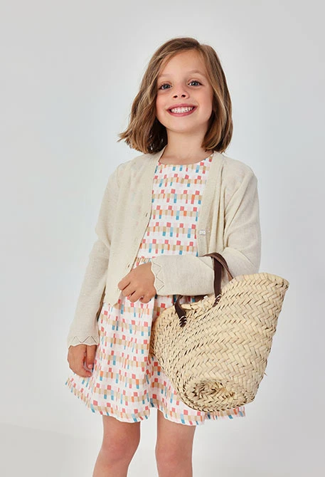 Veste en coton fille blanche