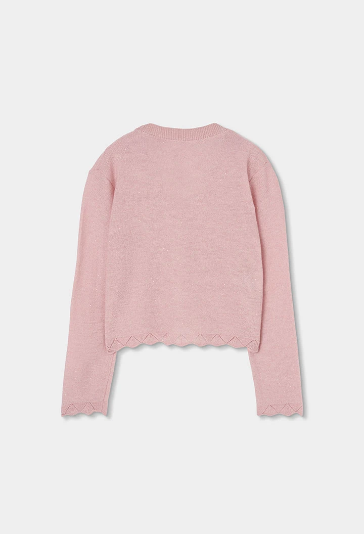 Giacca cotone bambina rosa chiaro